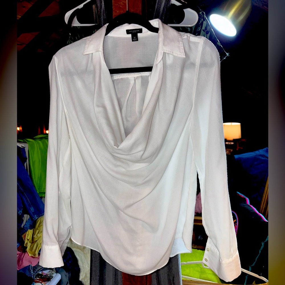 Ann Taylor Draped Neck Blouse